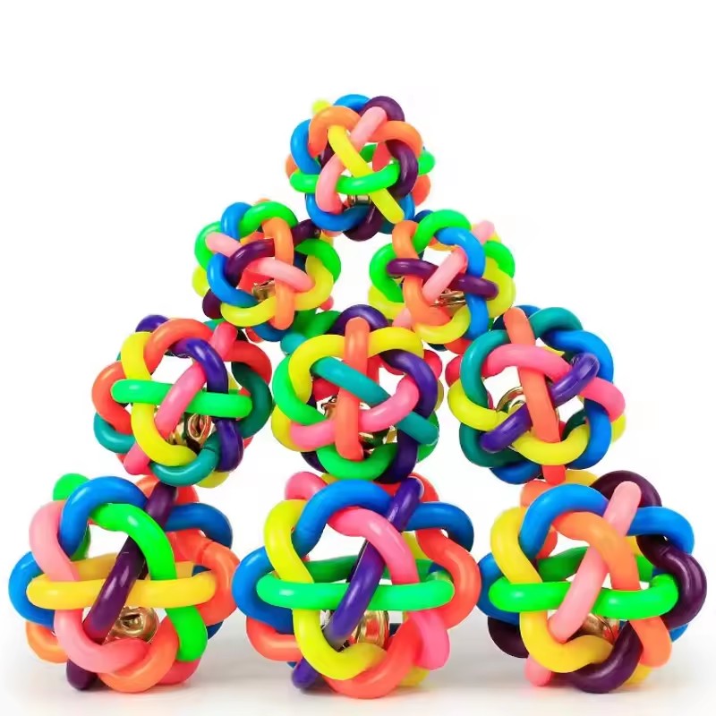 Pet Dental Chew Toy - Colorful Bell Woven Toy Popular Dog