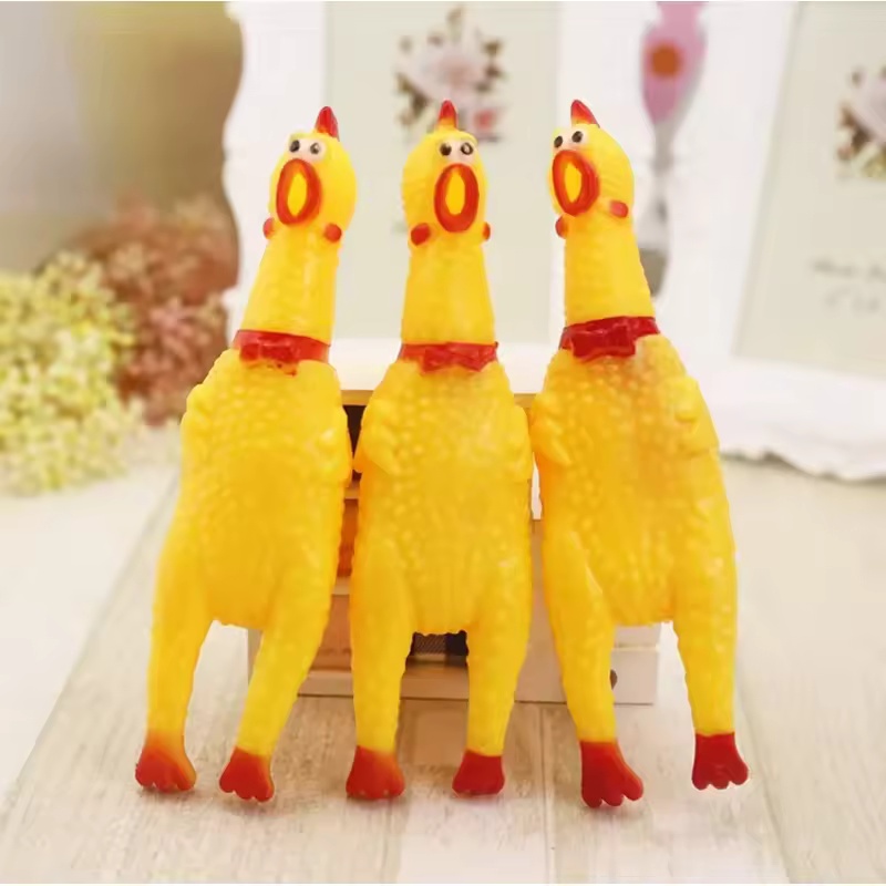 Pet Dental Chew Toy - 31CM Rubber Screaming Chicken Dog Toy