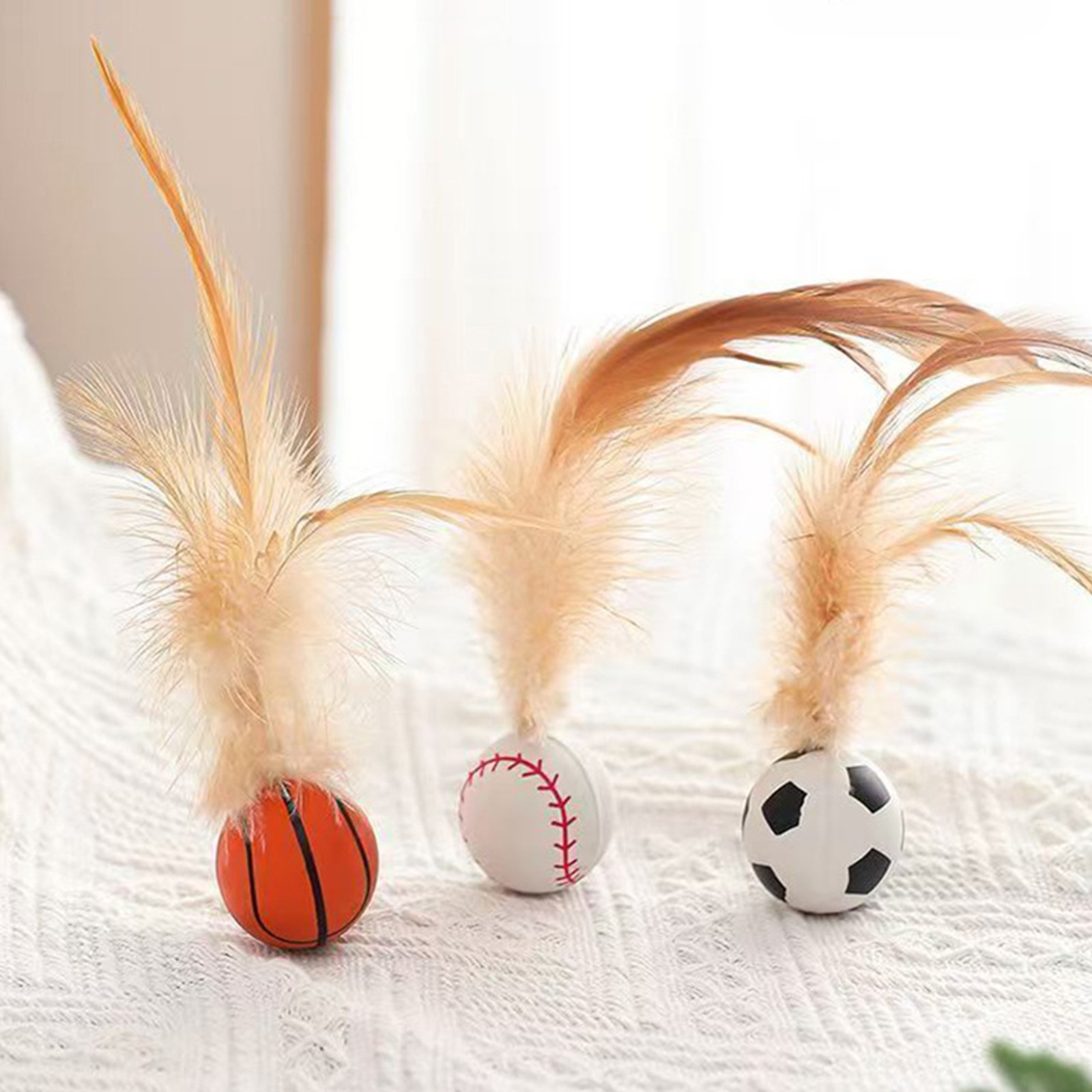 Catnip Toys - Cat Feather Ball Toys Interactive Cat