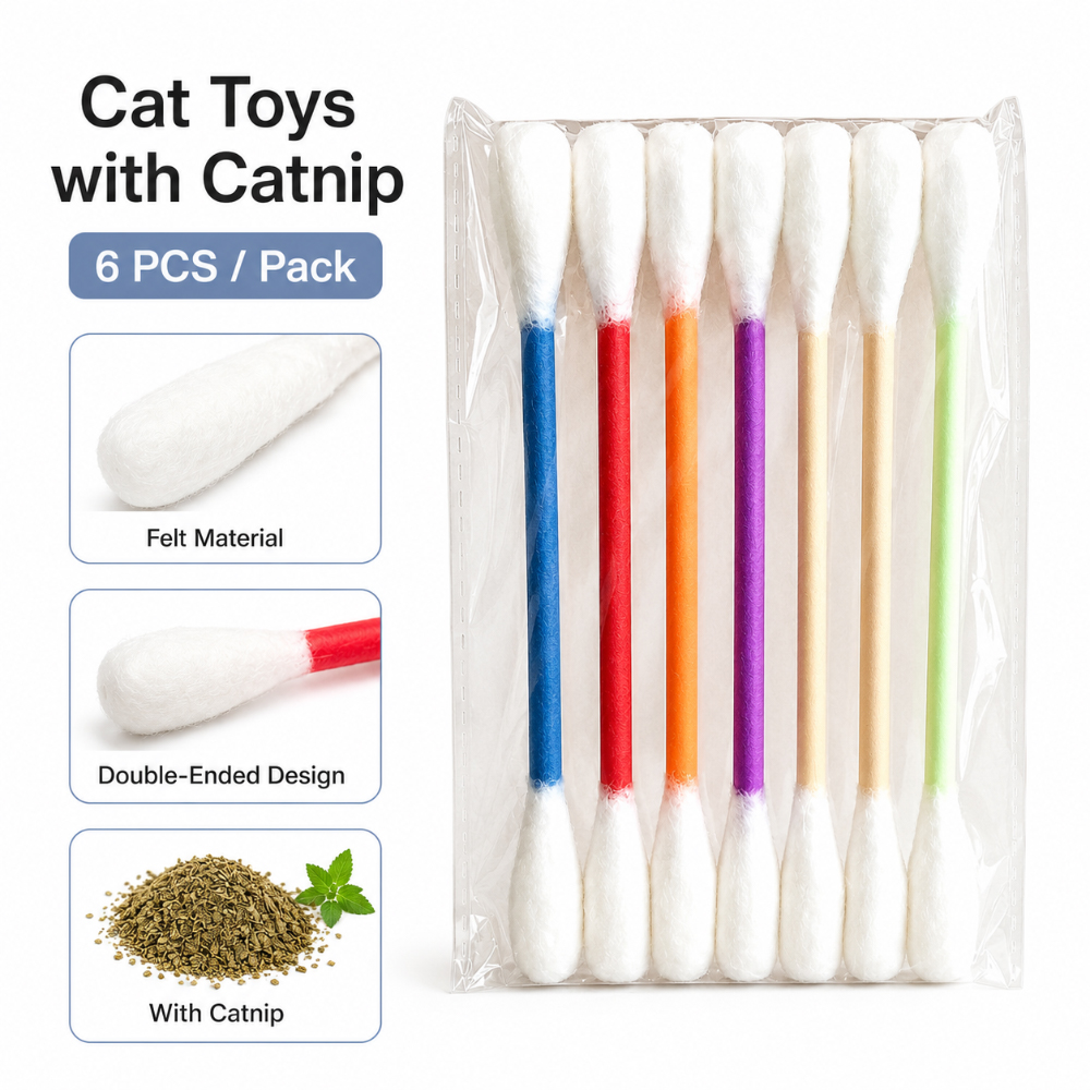 6PCS Felt Cotton Swab Shaped C - Catnip Toys review and price