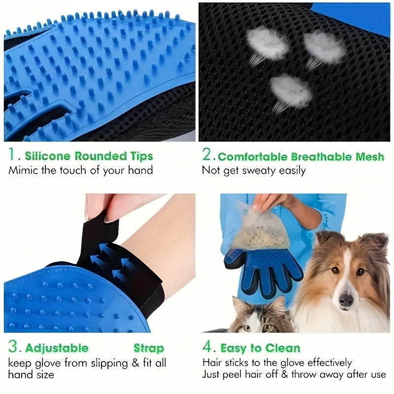 Silicone Pet Grooming Gloves C - Pet Hair Remover Brush review and price