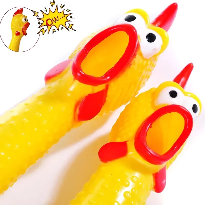 31CM Rubber Screaming Chicken  - Pet Dental Chew Toy review and price